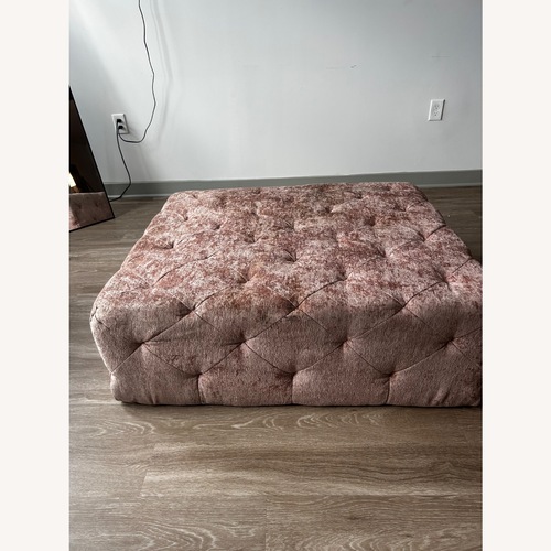 Used Large Blush Pink Tufted Ottoman / Coffee Table for sale on AptDeco