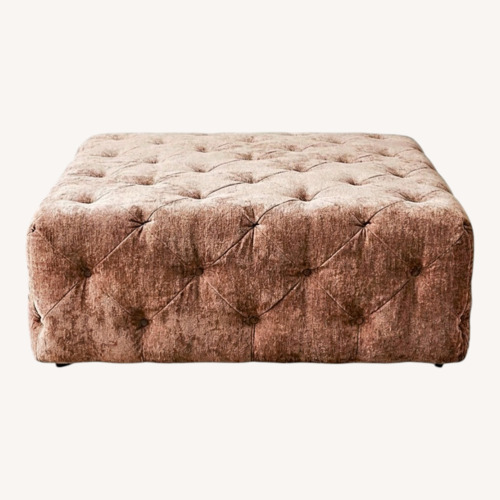 Used Large Blush Pink Tufted Ottoman / Coffee Table for sale on AptDeco