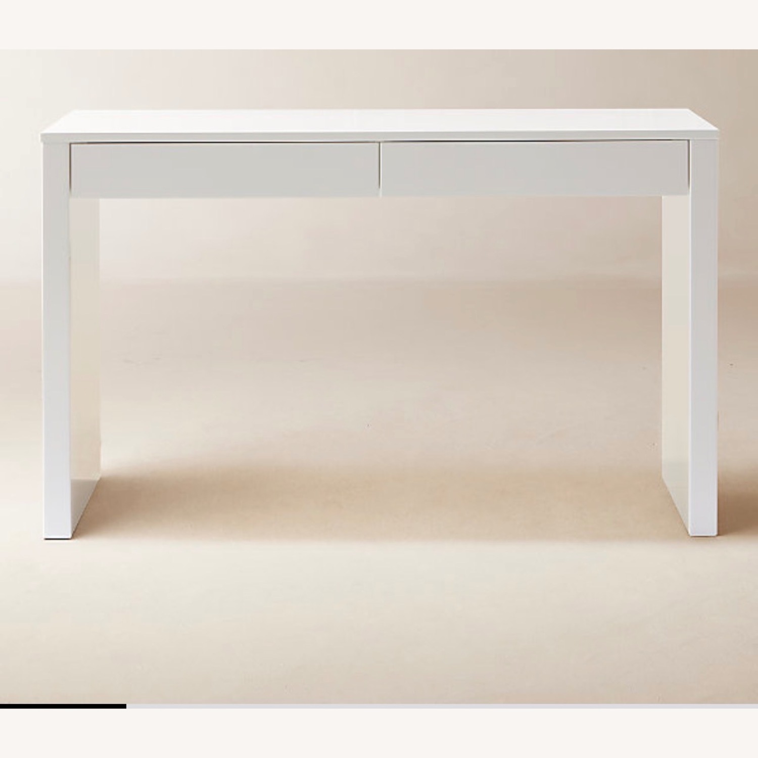 CB2 White Runway Lacquer Desk - image-1