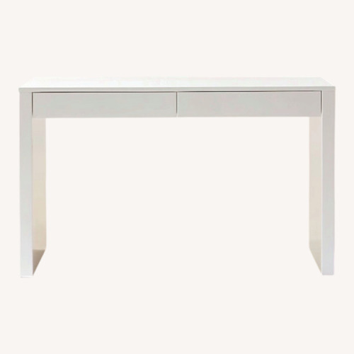 Used CB2 White Runway Lacquer Desk for sale on AptDeco
