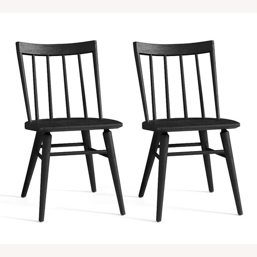 Used Pottery Barn Black Wood Dining Chairs for sale on AptDeco