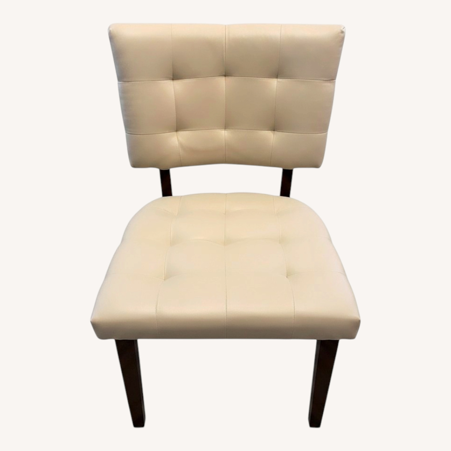 White Chair with Wooden Legs - image-0