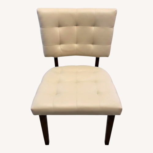 Used White Chair with Wooden Legs for sale on AptDeco