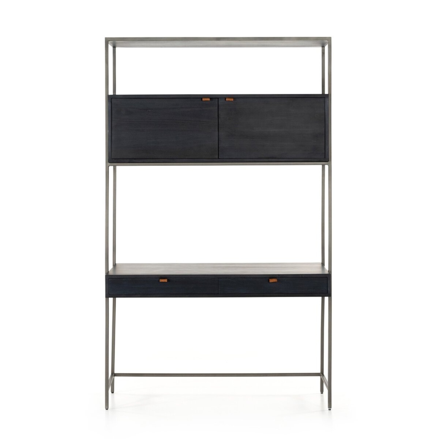 Four Hands Trey Modular Wall Desk Black Wash Poplar - image-6