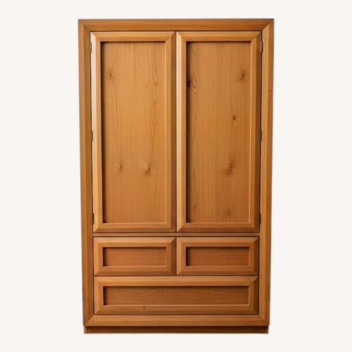 Used Vintage Solid Oak Armoire Wardrobe for sale on AptDeco
