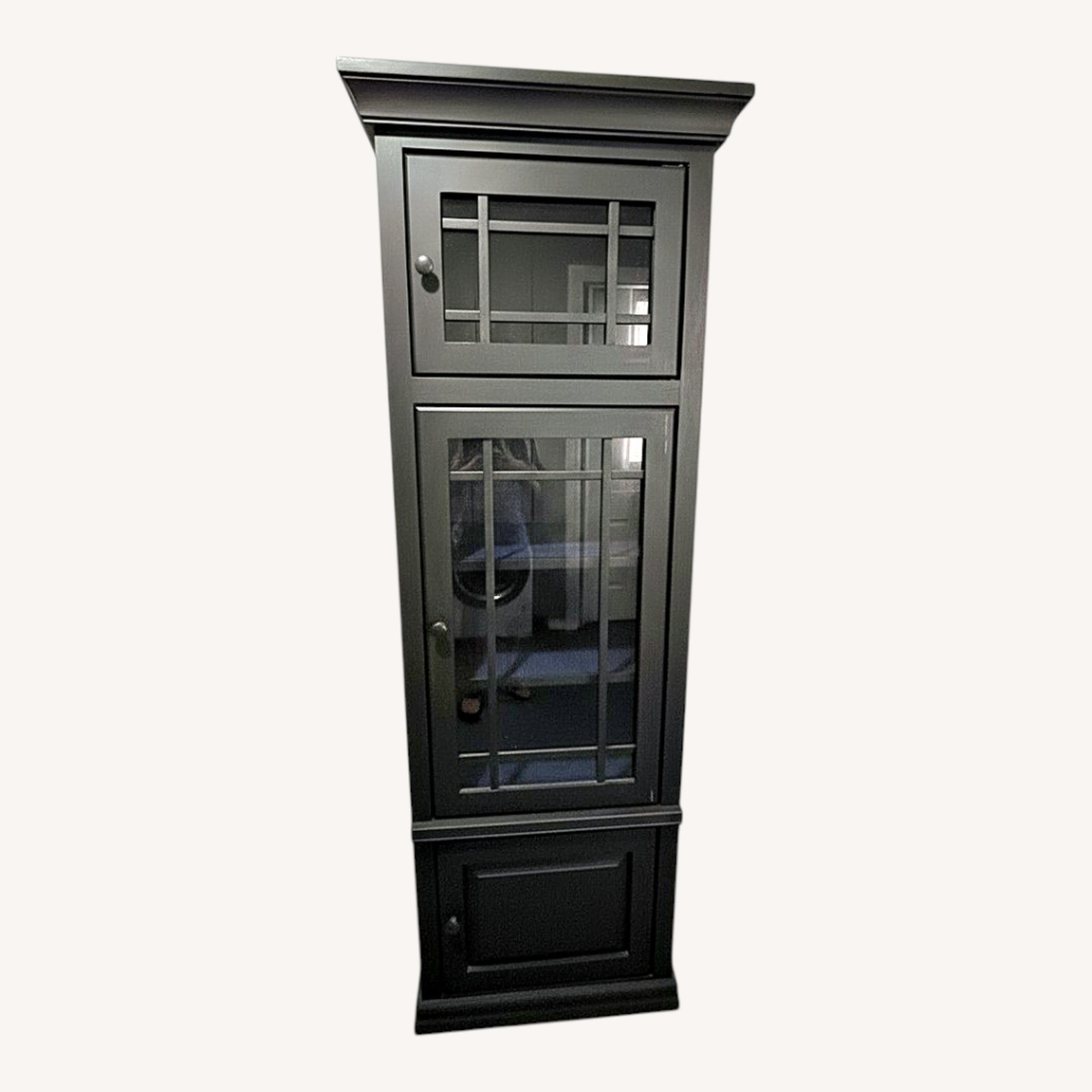 Vintage/Antique Black Wood Armoire - image-0