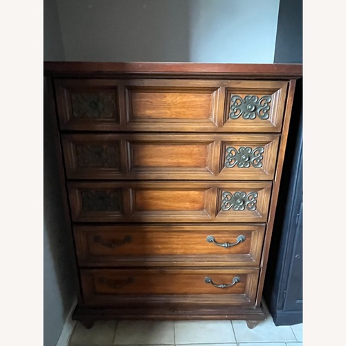 Used Vintage/Antique Dark Brown Wood Dresser for sale on AptDeco
