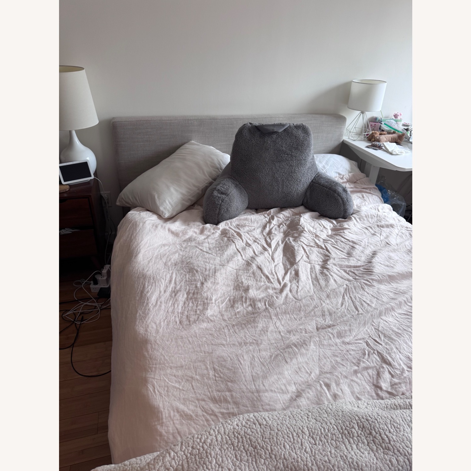 Article Light Gray Fabric Queen Bed - image-1