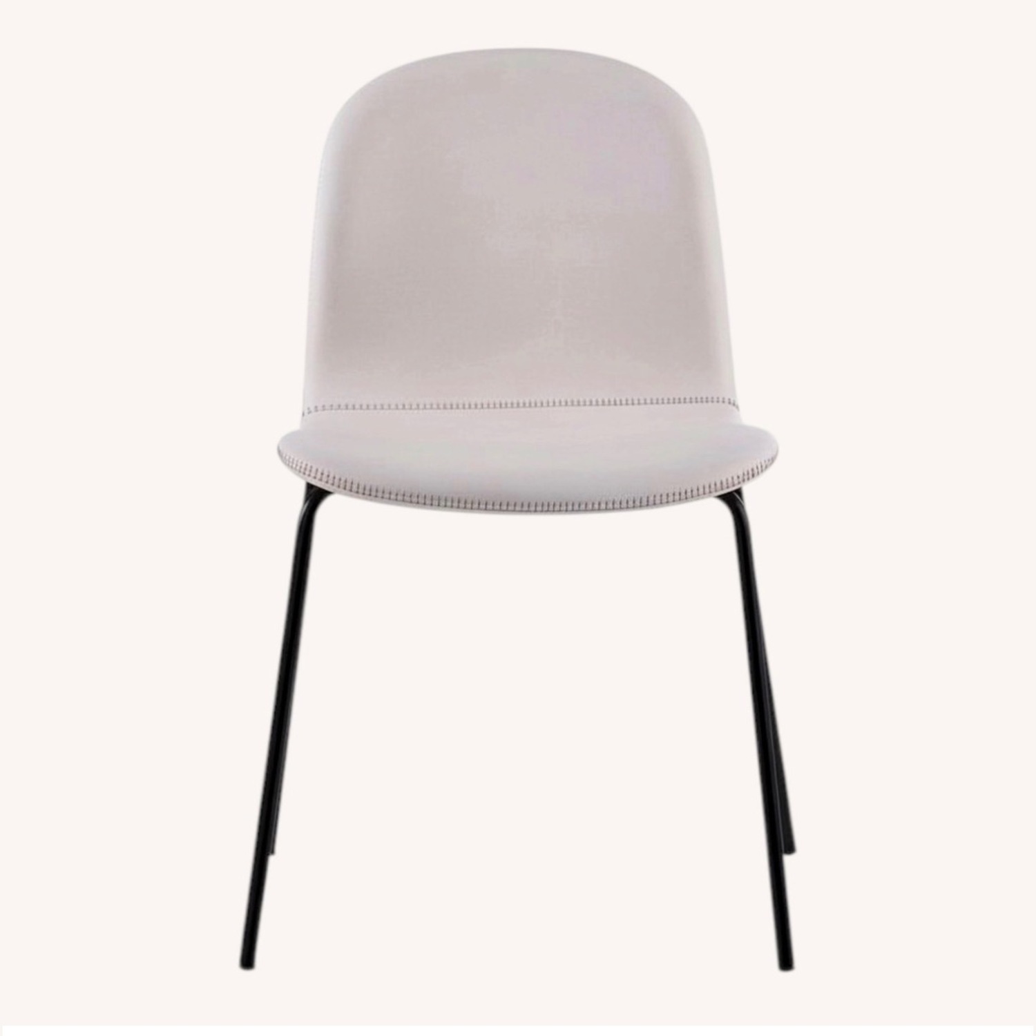 CB2 Primitivo White Faux Leather Dining Chairs - image-1