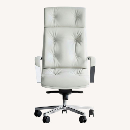 Used Zuri Furniture White Leather Office Chair for sale on AptDeco