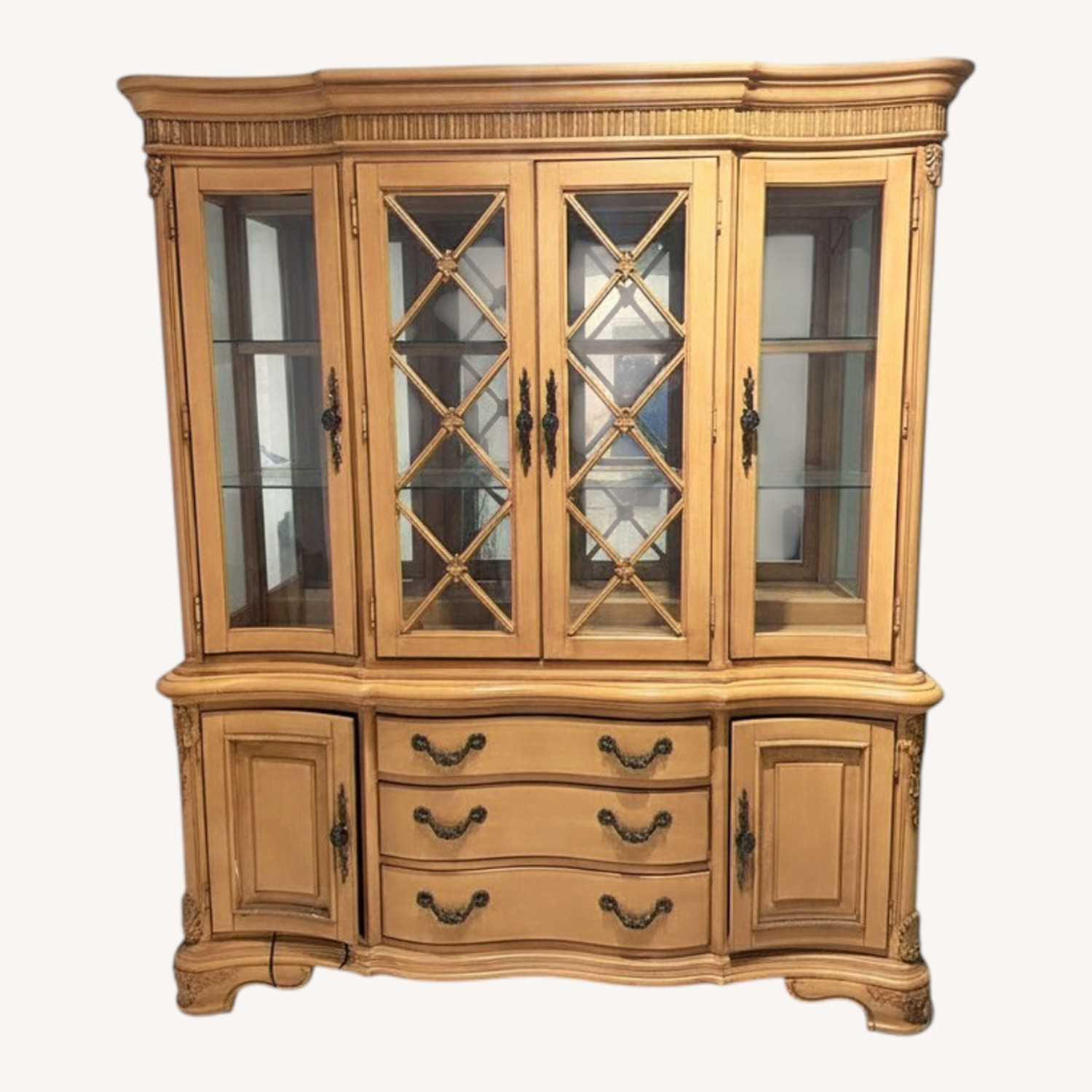 Light Brown Wood Armoire - image-0