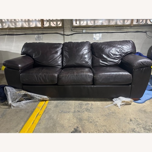 Used La-Z-Boy Dark Brown Leather 3+ Seater Sofa for sale on AptDeco