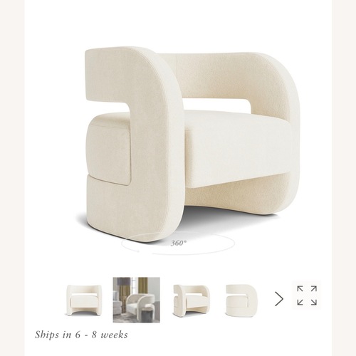 Used Kirby White Boucle Chair for sale on AptDeco