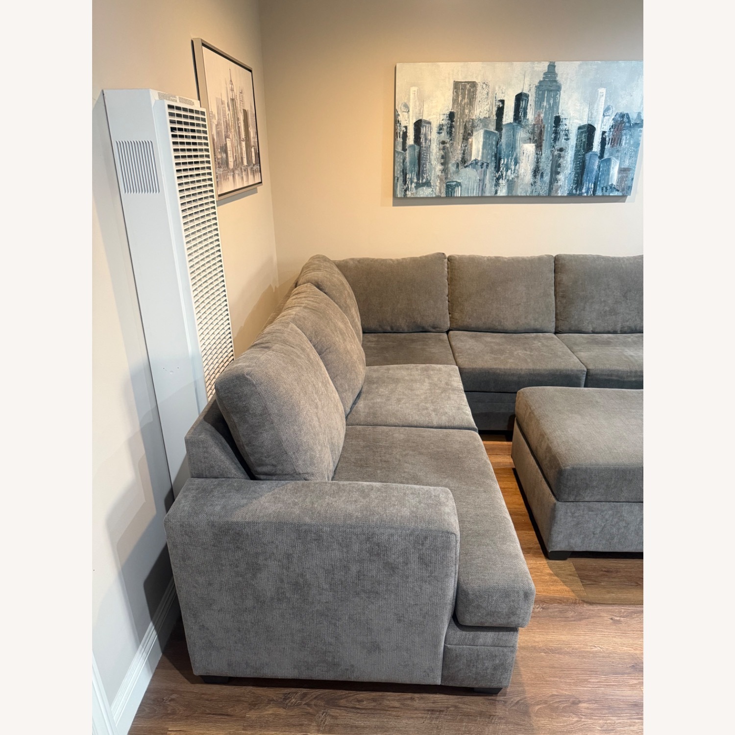 Living Spaces Light Gray Fabric 2 Piece Sectional - image-4