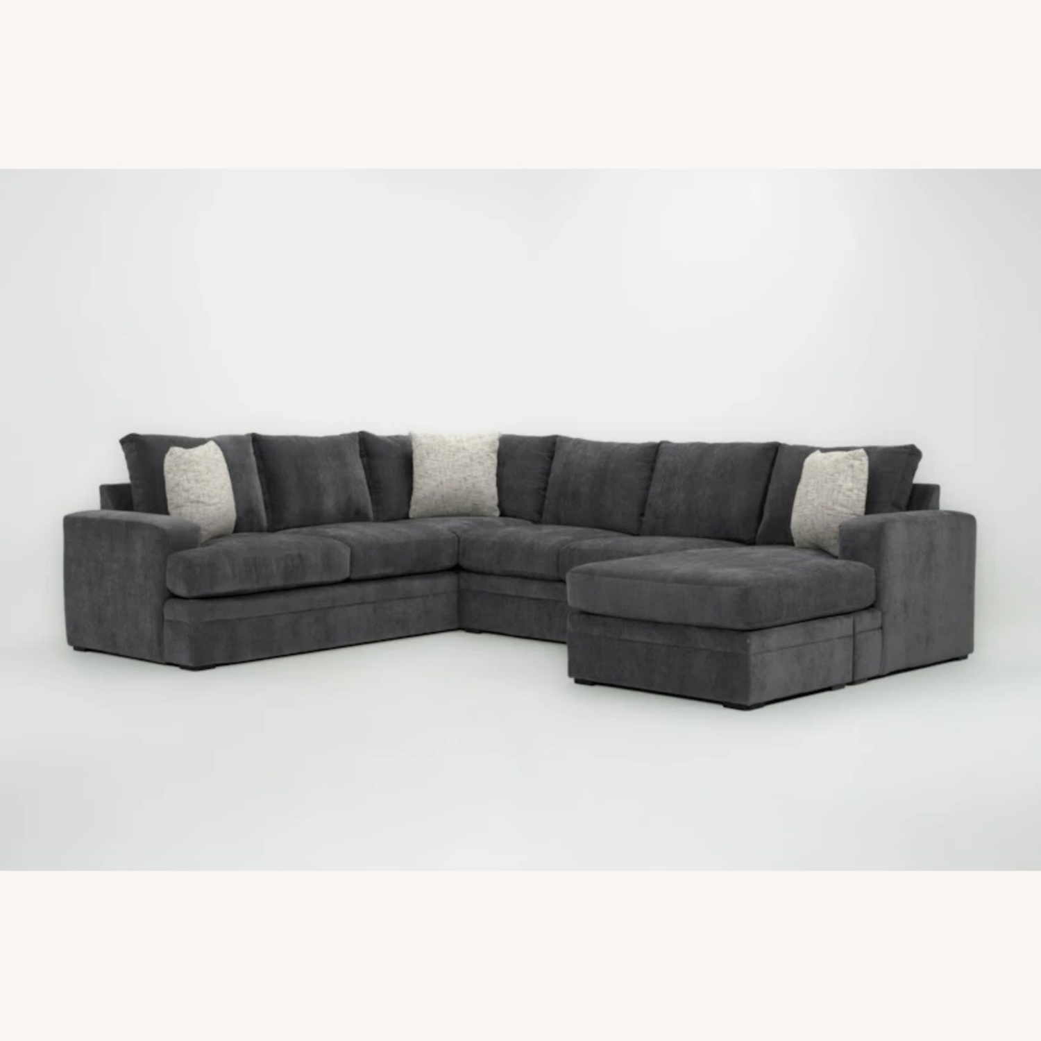 Living Spaces Light Gray Fabric 2 Piece Sectional - image-5