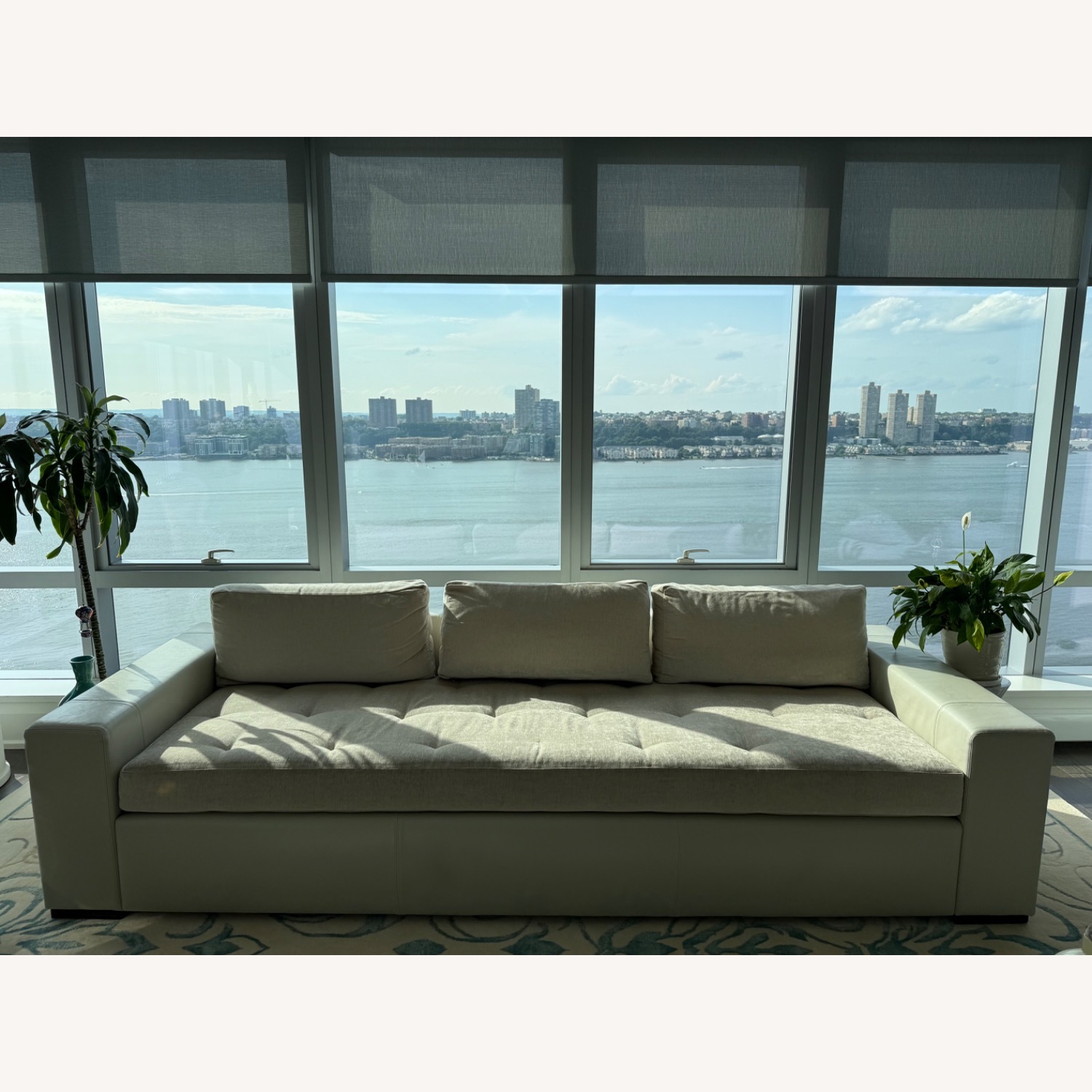 Holly Hunt Leather and Fabric Custom Sofa - image-1