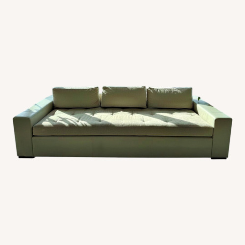Used Holly Hunt Leather and Fabric Custom Sofa for sale on AptDeco