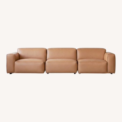 Used Article Solae Light Brown Leather 3+ Piece Sectional for sale on AptDeco