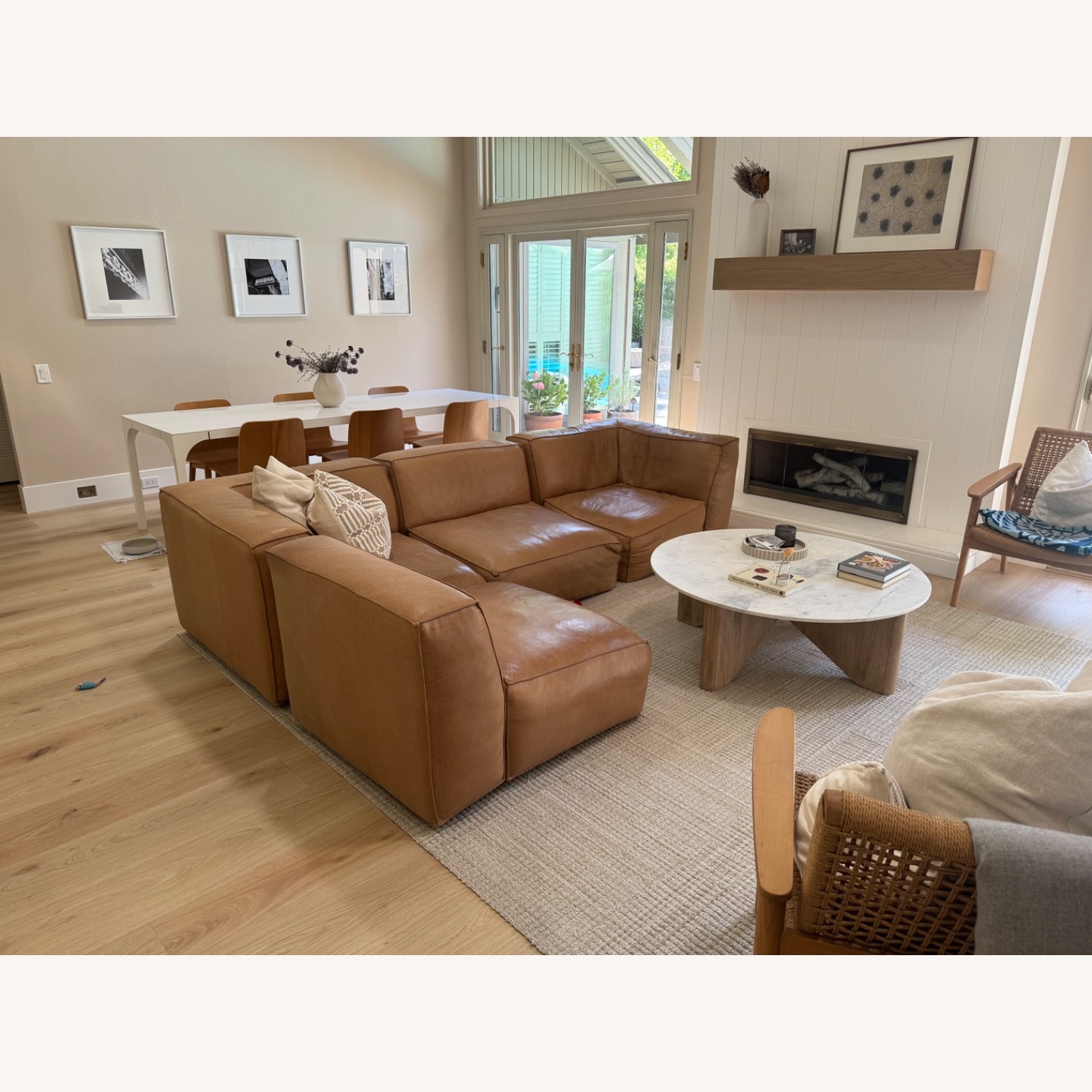 Article Solae Light Brown Leather 3+ Piece Sectional - image-1