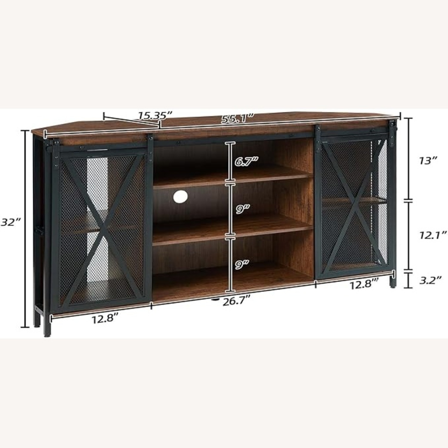 Amazon Black Metal Media Storage/Tv Stand - image-5