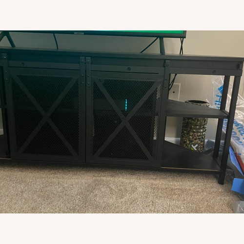Used Amazon Black Metal Media Storage/Tv Stand for sale on AptDeco