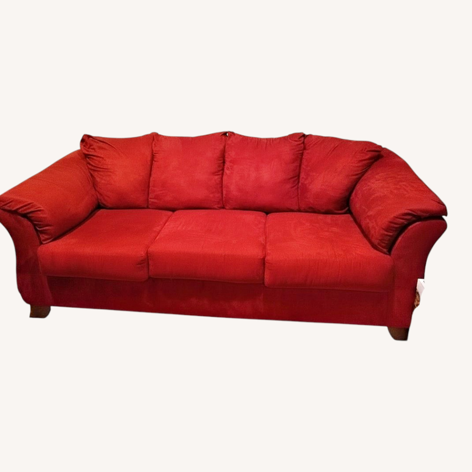 Ashley Furniture Red Fabric 3+ Seater Sofa - image-4