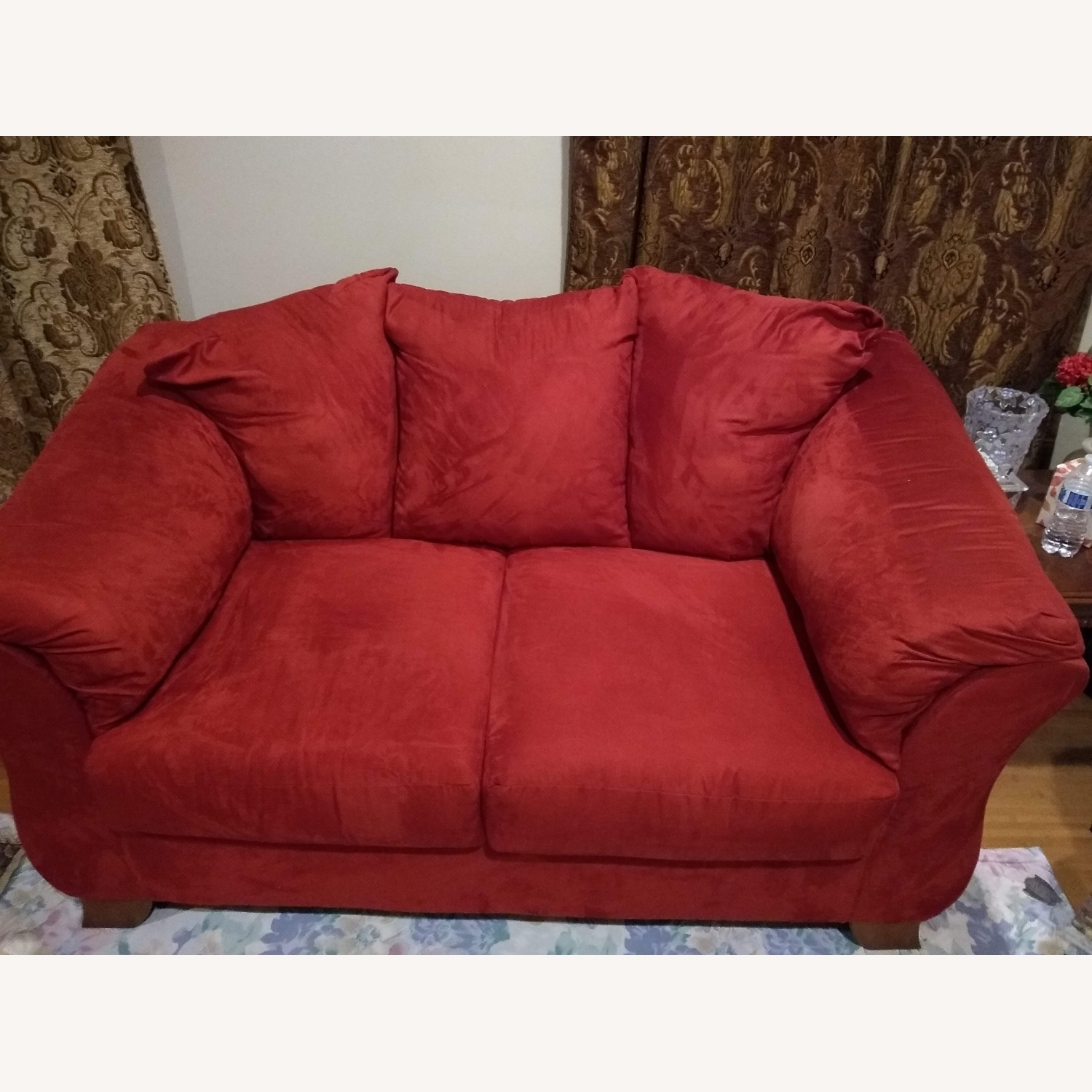 Ashley Furniture Red Fabric 3+ Seater Sofa - image-2