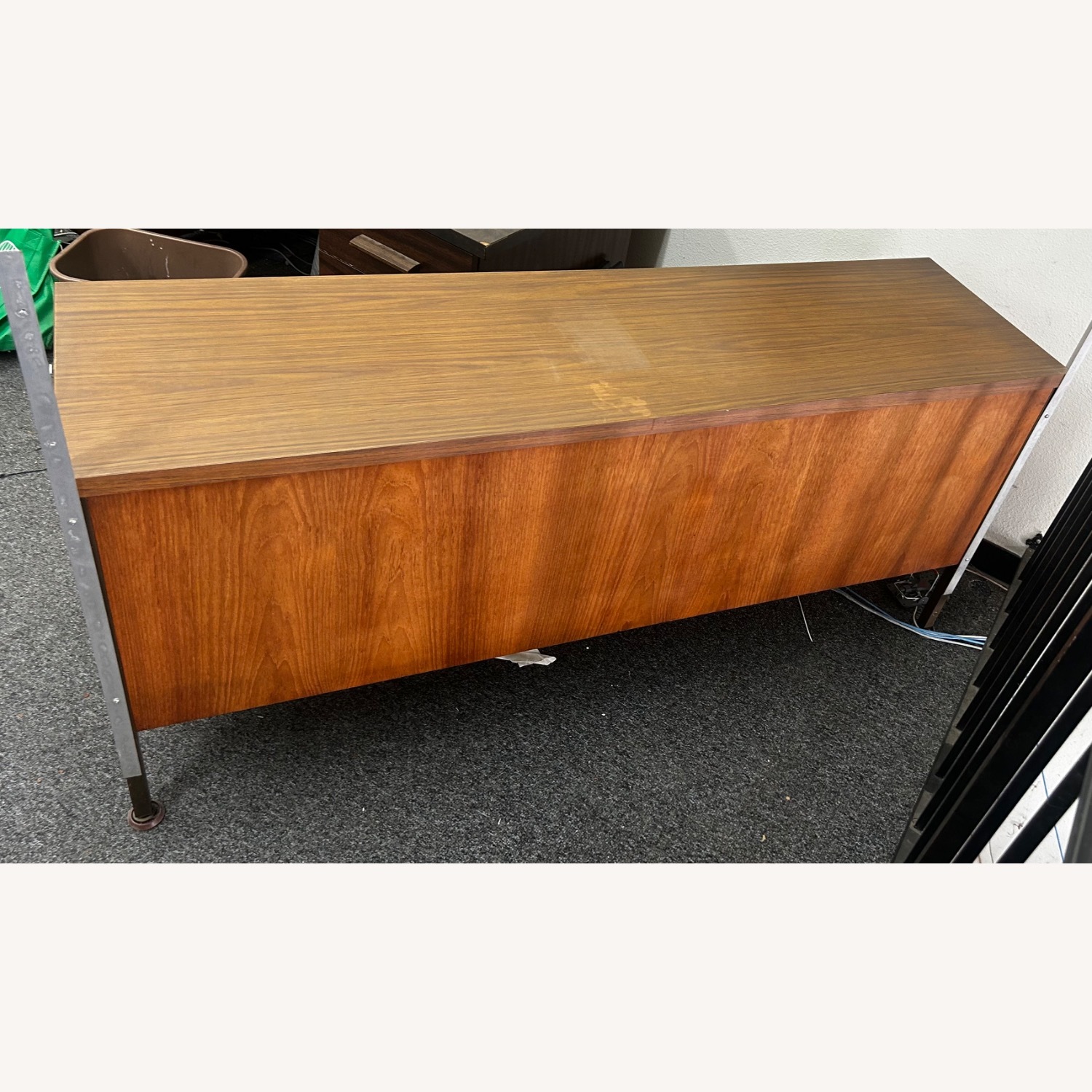 Alma Mid Century Walnut and Brass File Credenza - image-3