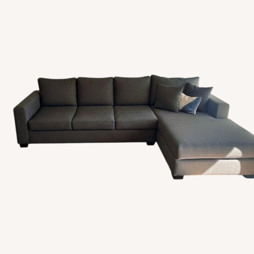 Used Dark Gray Linen 2 Piece Sectional for sale on AptDeco