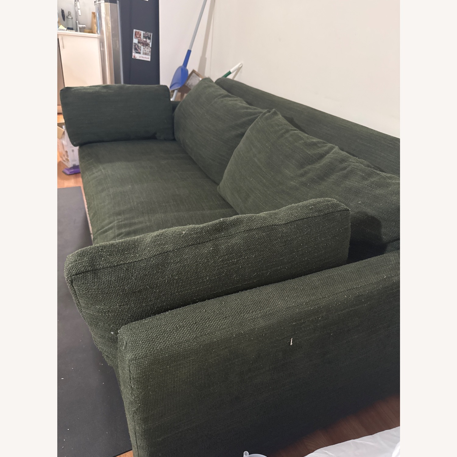 West Elm Shelter Green Fabric 3+ Seater Sofa - image-3