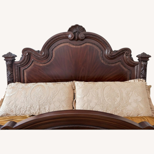 Used Dark Brown Wood King Bed for sale on AptDeco