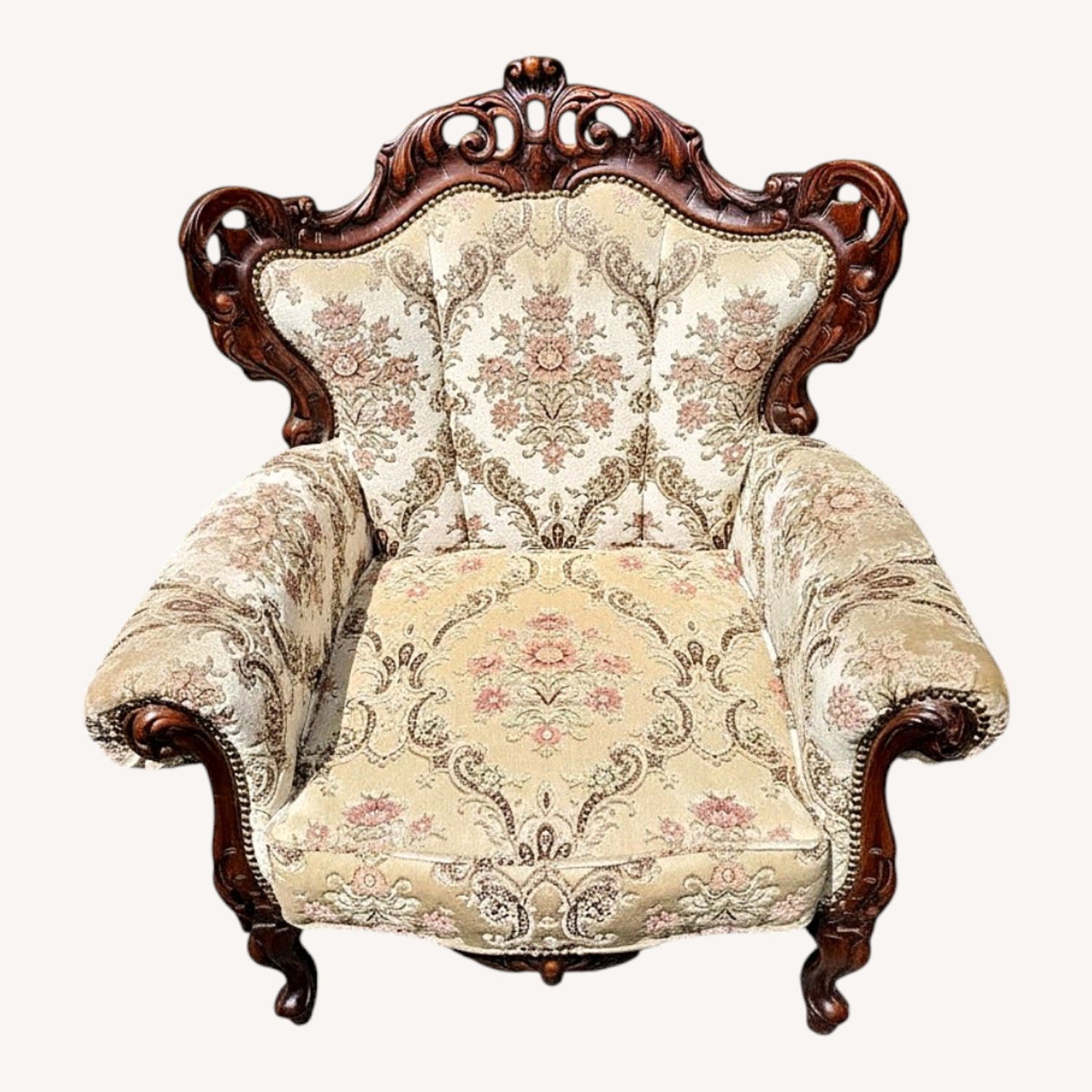 Vintage/Antique Fabric Armchair - image-0