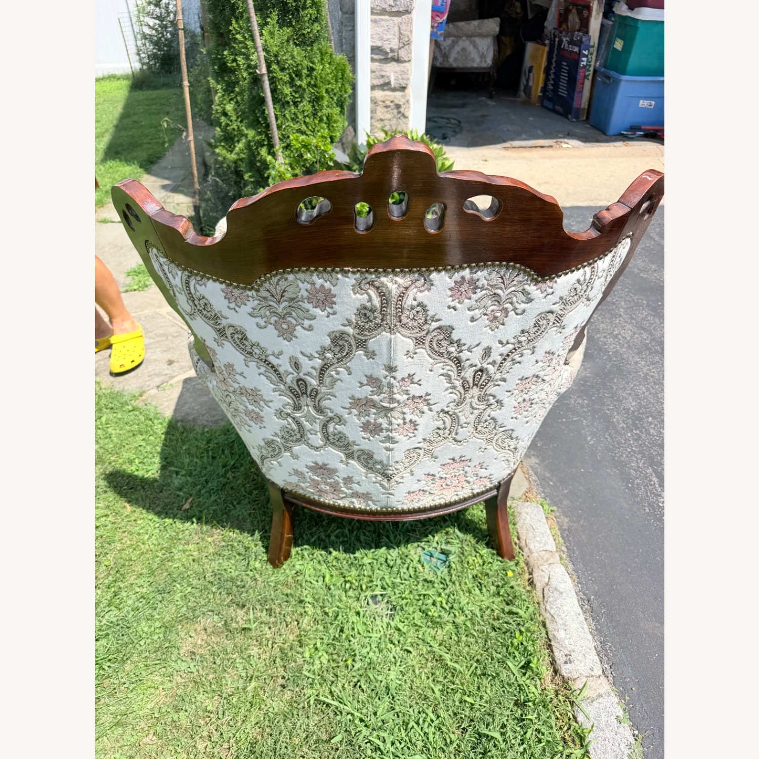 Vintage/Antique Fabric Armchair - image-2