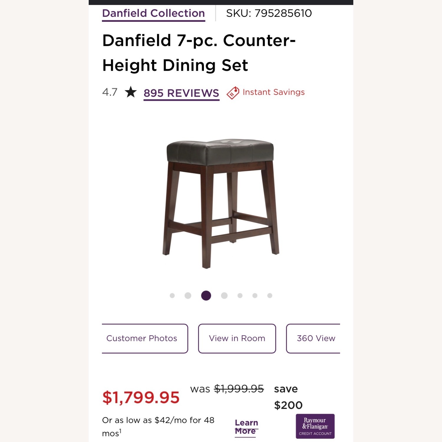 Raymour & Flanigan Danfield Counter-Height Dining Set - image-4
