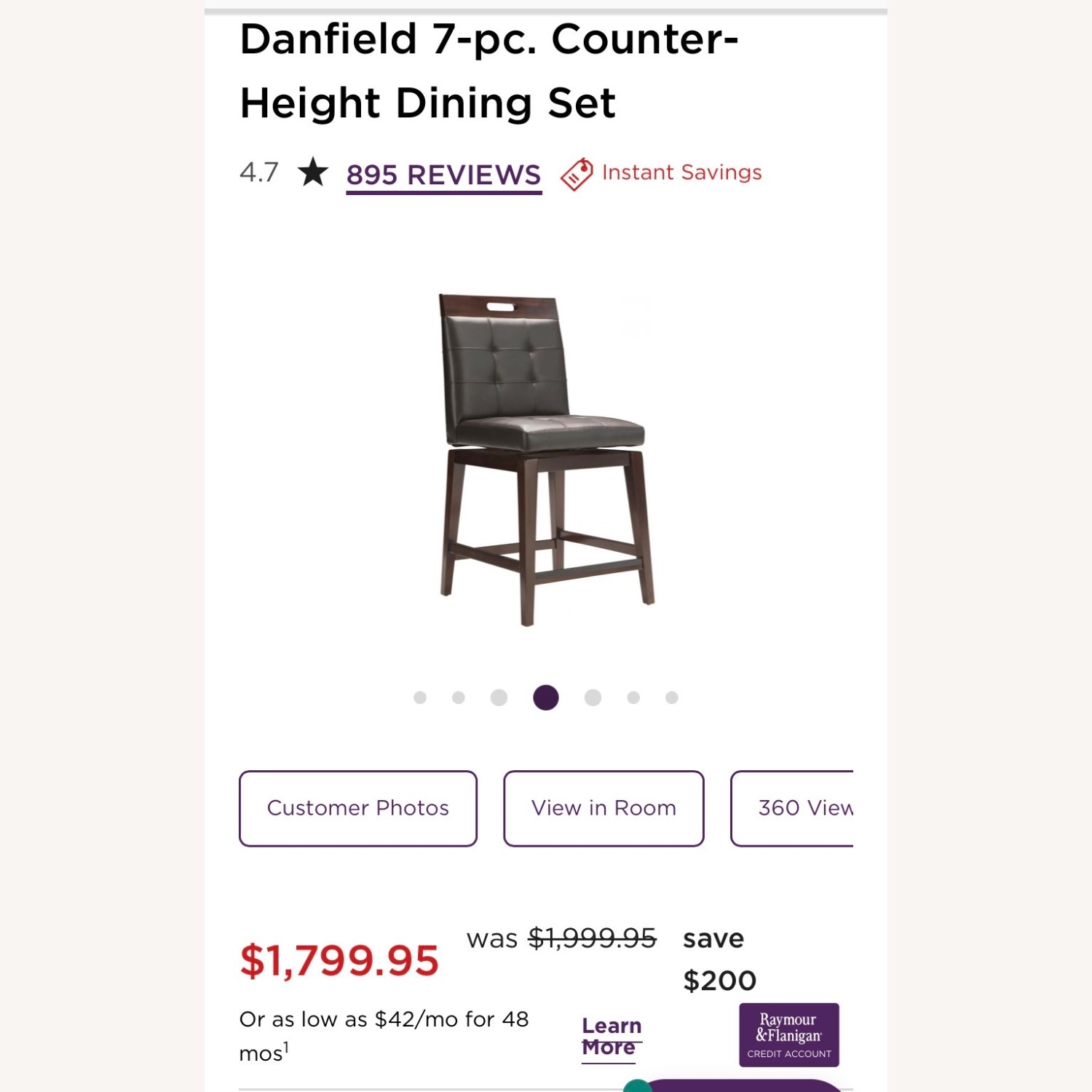 Raymour & Flanigan Danfield Counter-Height Dining Set - image-3