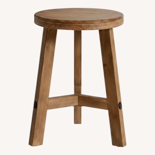 Used Pottery Barn Rustic Farmhouse Round Side Table Set for sale on AptDeco