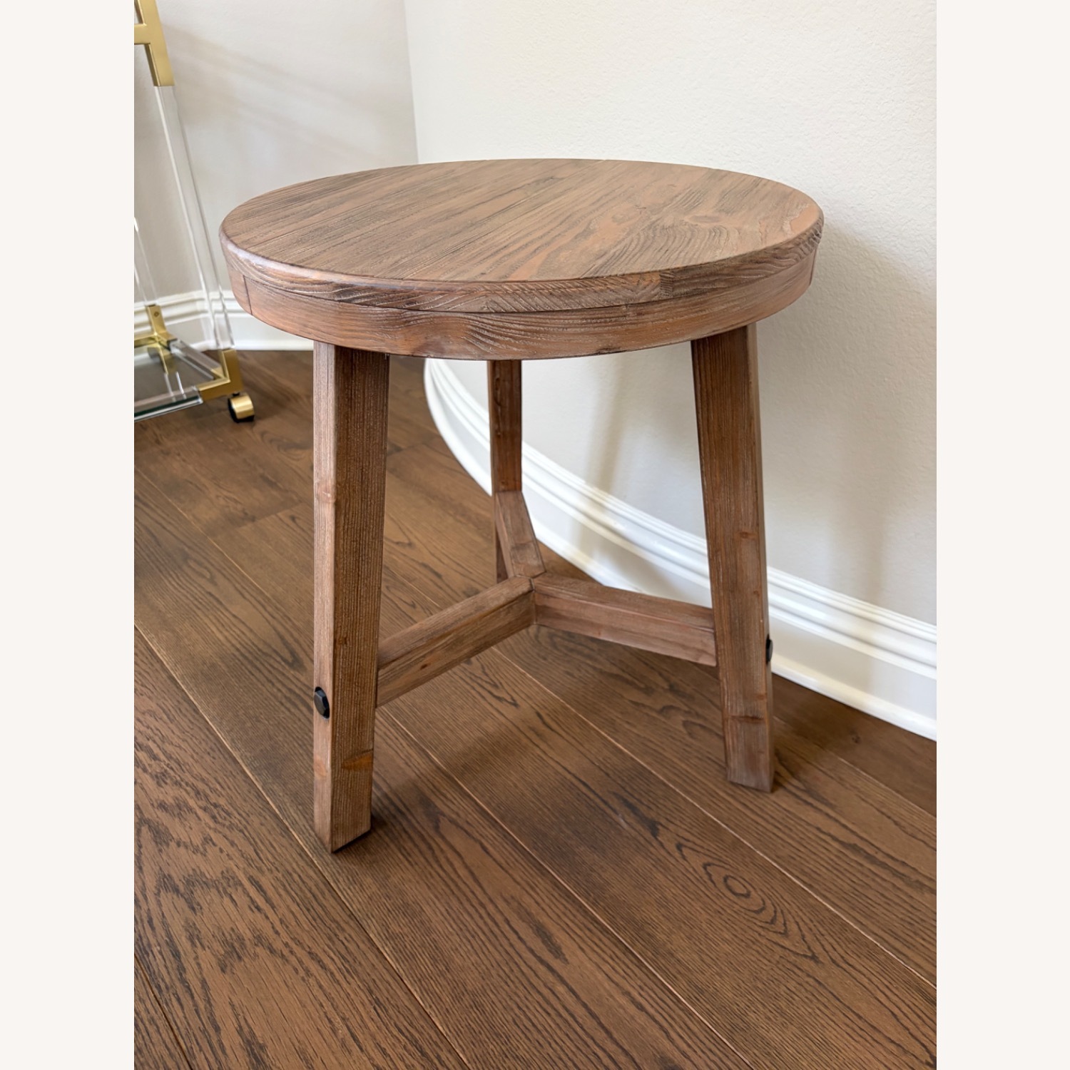 Pottery Barn Rustic Farmhouse Round Side Table Set - image-1