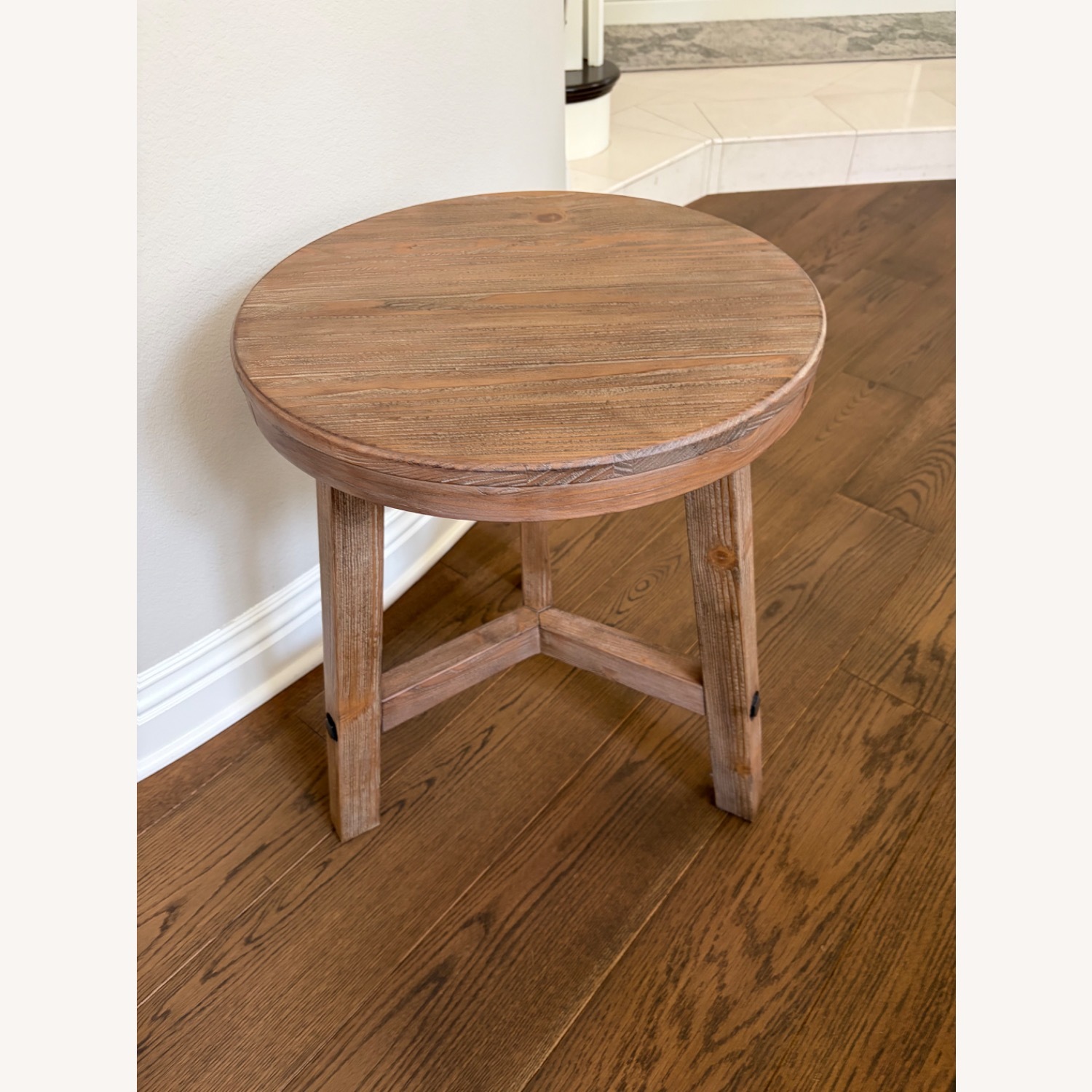 Pottery Barn Rustic Farmhouse Round Side Table Set - image-2