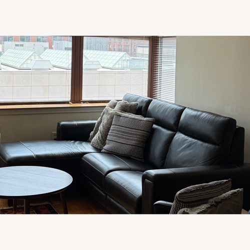 Used Raymour & Flanigan Power Reclining Sectional Sofa with Chaise for sale on AptDeco