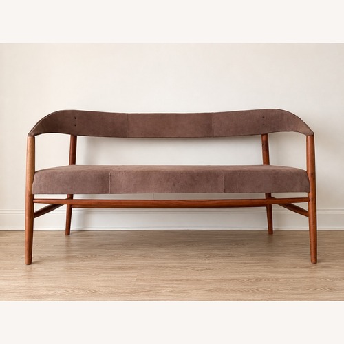 Used CB2 Suede Ozlo Bench for sale on AptDeco