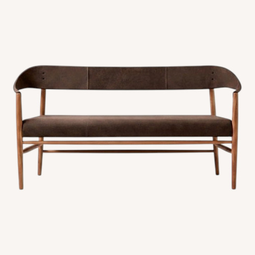 Used CB2 Suede Ozlo Bench for sale on AptDeco