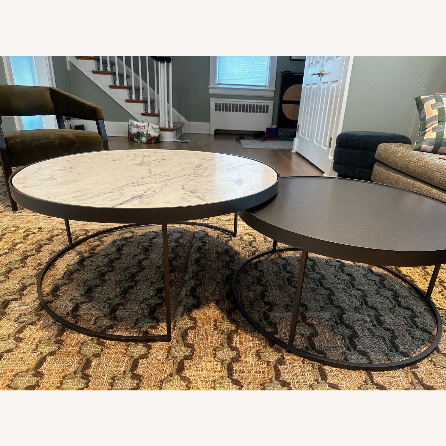 Four Hands Marble and Iron Round Nesting Coffee Table - image-4