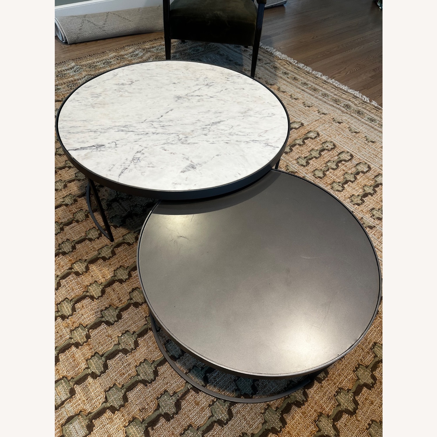 Four Hands Marble and Iron Round Nesting Coffee Table - image-2