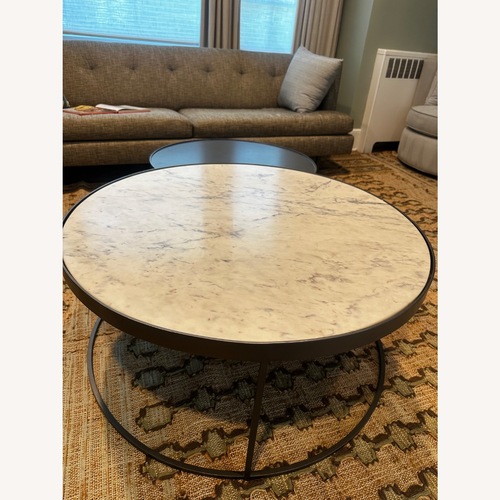 Used Four Hands Marble and Iron Round Nesting Coffee Table for sale on AptDeco