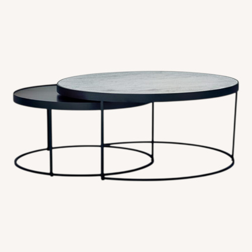 Used Four Hands Marble and Iron Round Nesting Coffee Table for sale on AptDeco