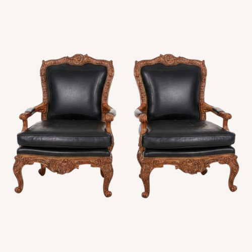 Used Maitland-Smith Black Leather Armchair for sale on AptDeco