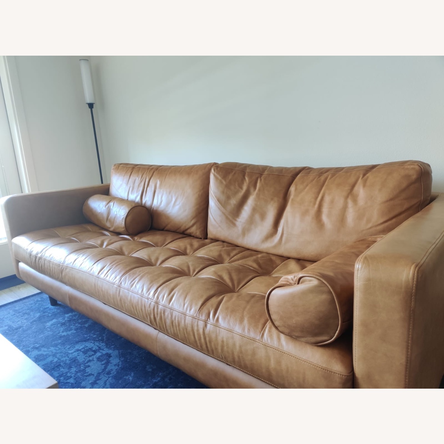 Poly and Bark Light Brown Leather 3+ Seater Sofa - image-1