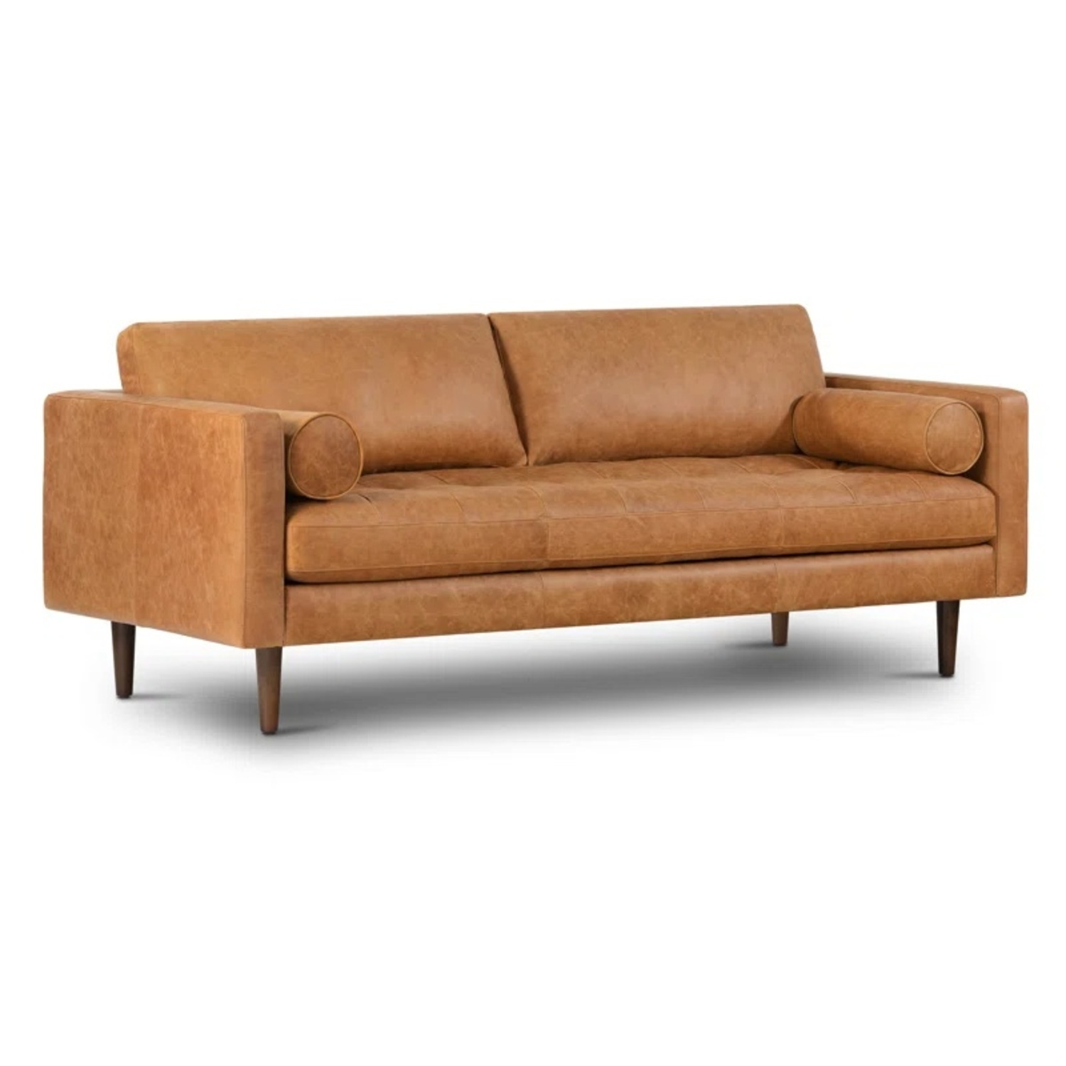 Poly and Bark Light Brown Leather 3+ Seater Sofa - image-4