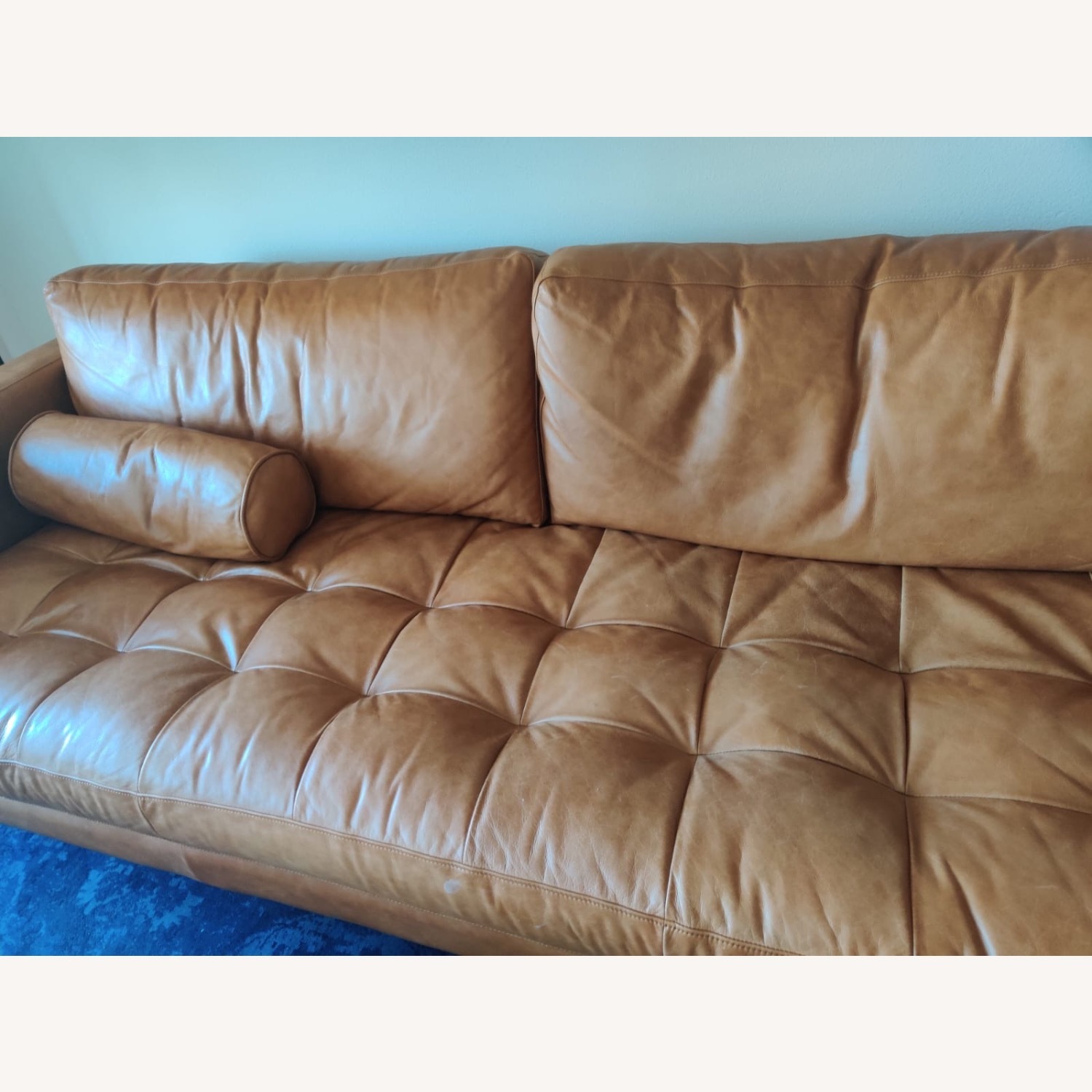 Poly and Bark Light Brown Leather 3+ Seater Sofa - image-2