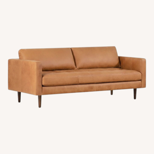 Used Poly and Bark Light Brown Leather 3+ Seater Sofa for sale on AptDeco